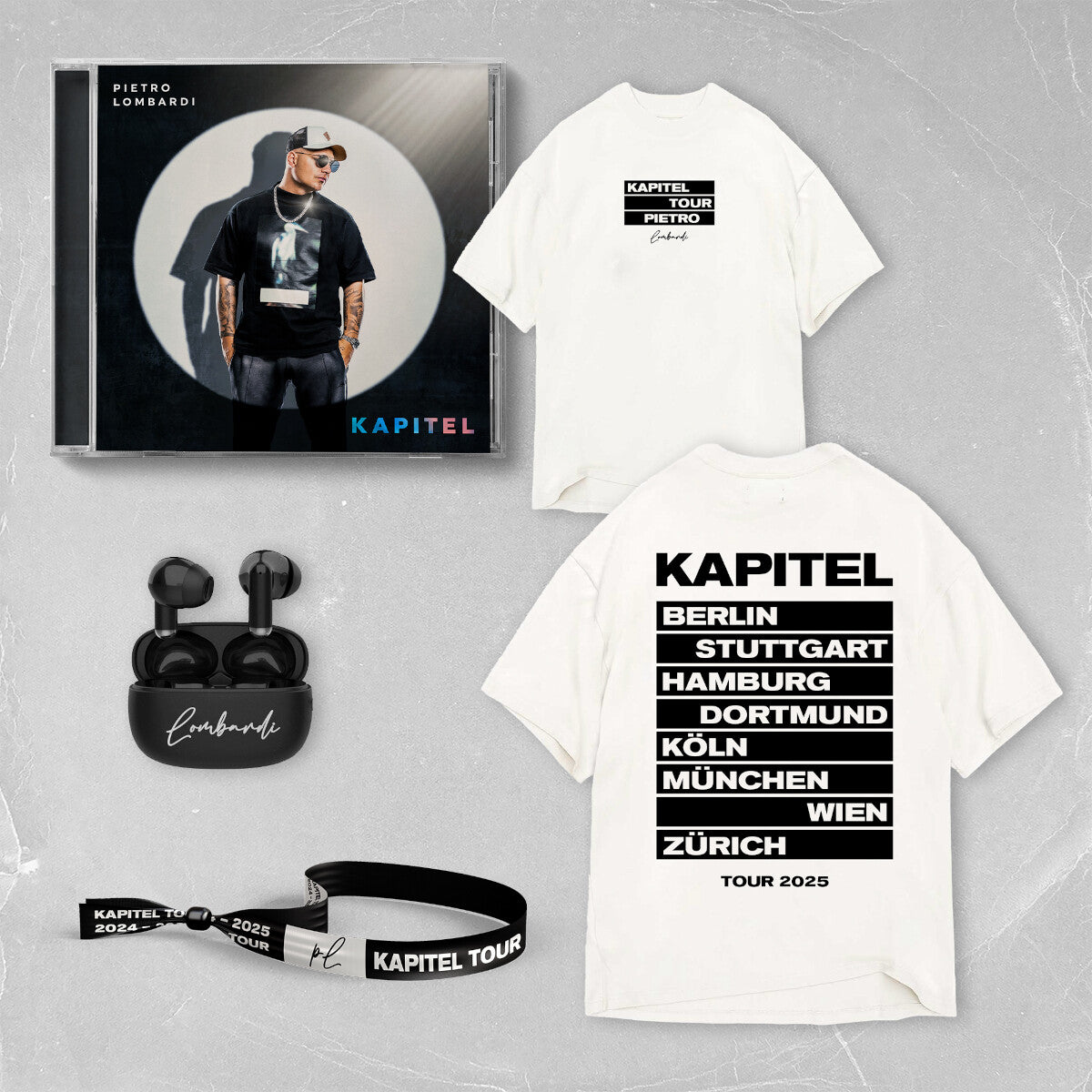 Pietro Lombardi Kapitel CD + T-Shirt + Bändchen + Earbuds 381391